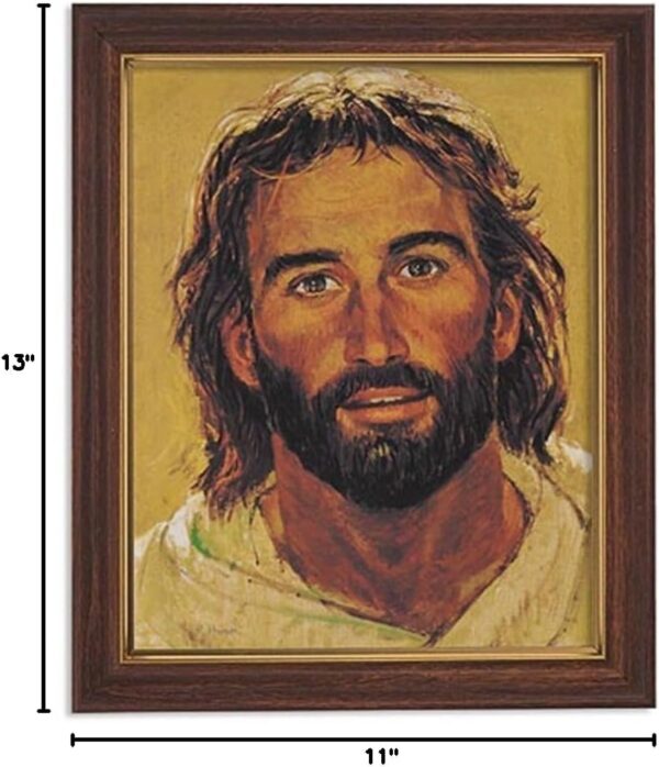 Gerffert Collection Jesus Christ Framed Portrait Print, 13 Inch (Wood Tone Finish Frame) - Image 2