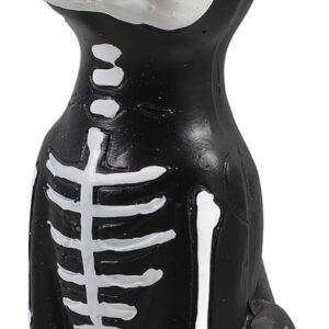 TOYANDONA Day of The Dead Dog Figurine, Halloween Dog Statue Sugar Skulls Animal Statue Resin Crafts Skeleton Sculpture for Halloween Home Desk Decorations A