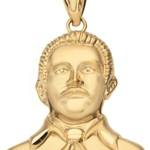 Solid 10k Gold Jesus Malverde Sinaloa Narco Saint Pendant Necklace