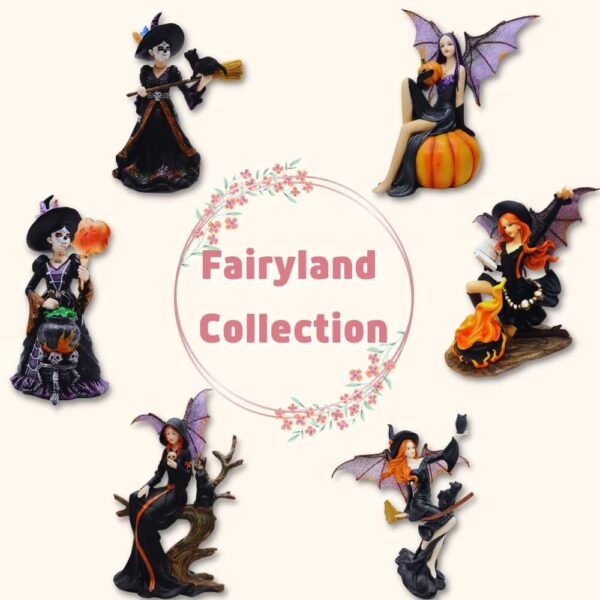 Comfy Hour Fairyland Collection 8"", Witch from The Day of The Dead, La Calavera Catrina, Día de Muertos, Halloween Figurine, Halloween Sugar Skull Decor, Polyresin - Image 5