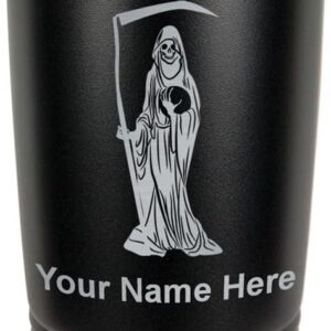 LaserGram 20oz Vacuum Insulated Tumbler Mug, Santa Muerte, Personalized Engraving Included (Black)