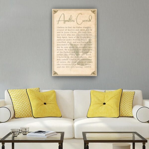 Panfegzi Apostles Creed Christian Wall Art Print Giclee Fine Art Modern House Decorative Paintings Printed Canvas Pictures Poster Kitchen Decorations (12.00''x18.00'',Framed) - Image 2