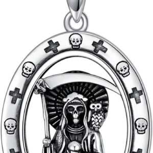 PELOVNY Hockey Aztec Lion Cross Necklace for Men 925 Sterling Silver Pendant Jewelry Gifts for Father Husband Brother