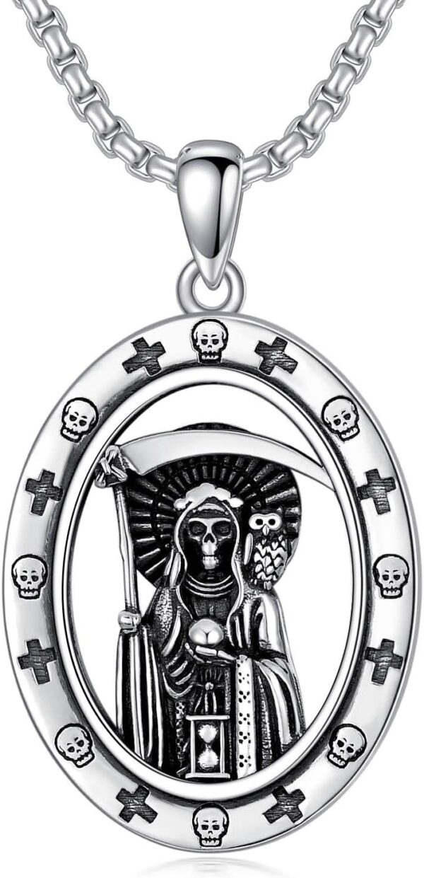 PELOVNY Hockey Aztec Lion Cross Necklace for Men 925 Sterling Silver Pendant Jewelry Gifts for Father Husband Brother