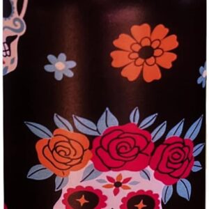 Sugar Skull Water Bottle with Straw Lid Insulated Stainless Steel Travel Mugs for Sport Gym Outdoor 20oz