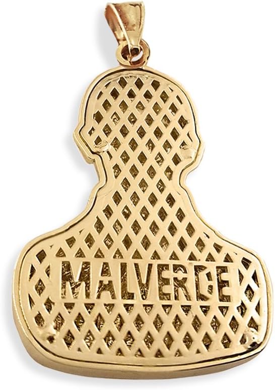 Solid 10k Yellow Gold Jesus Malverde Sinaloa Narco Saint Pendant - Image 2
