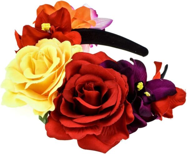 Halloween Flower Crown Headband Dia de Los Muertos Headpiece Party Costume NC27 - Image 3