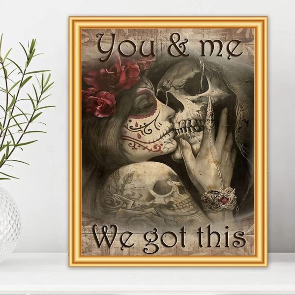 SaxSauly DIY 5D Diamond Painting Skull Packs by Number Kits Full Drills for Adults, Cross Stitch Crystal Rhinestone Embroidery Pictures Arts Craft for Home Wall Gift.(Skull-12, 30X40cm/11.8X15.7in) - Image 2