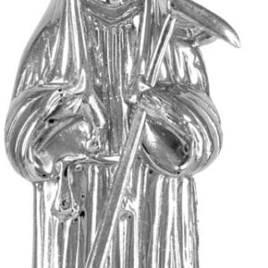 High Polish 925 Sterling Silver CZ-Studded Charm Santa Muerte Pendant