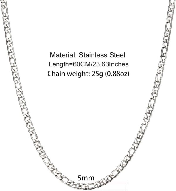 San Judas Tadeo Necklace, 14k Gold Plated, Diamond, Figaro Chain, Unisex, Thanksgiving - Image 3