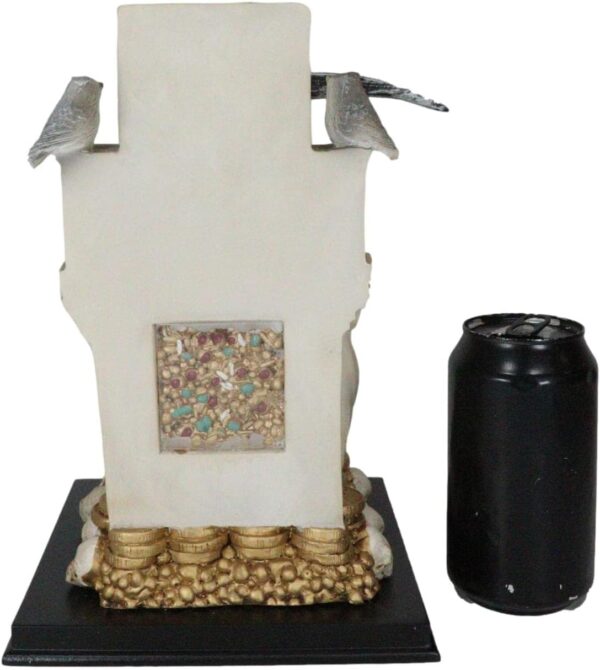 Ebros White Robe Santa Muerte Holy Sacred Death Bone Mother Seated On Throne with Scythe Statue Patron of Protection Healing Purity Figurine Day of The Dead Decorative Sculpture - Image 7