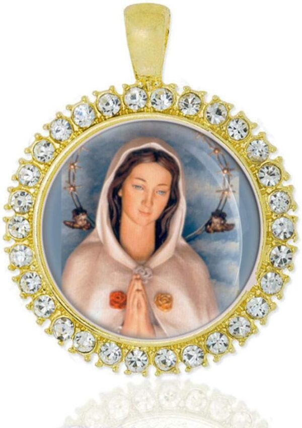 Virgin Mary Rosa Mystica Pendant