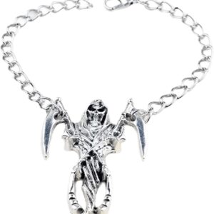 SANDOO Santa Muerte Bracelet - Protection Good Luck Healing Santa Muerte with Sickle,Religious Jewelry Amulet