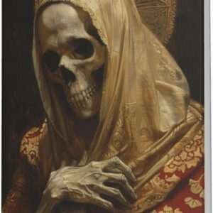 Holy Death Canvas Wall Art Poster Aesthetic Print Painting For Dorm Bedroom Living Room,12x18 Inch Framed