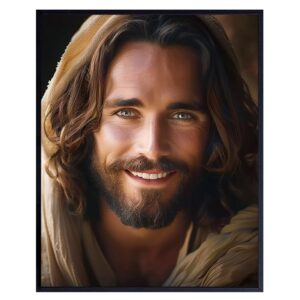 Jesus Picture Christian Faith decor - Jesus Painting - Jesus Decor - Jesus Posters 8x10 - Religious Signs - Spiritual Home Decor - Aesthetic Christian Decorations - God Decor - Inspirational Gifts