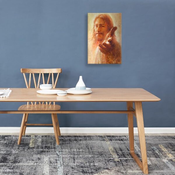 Jesus Wall Art Canvas Painting Hand of God Jesus Picture Jesus Walking Art Divine Mercy Poster Prints Christian Wall Decor(12x16 inches-Unframed) - Image 4