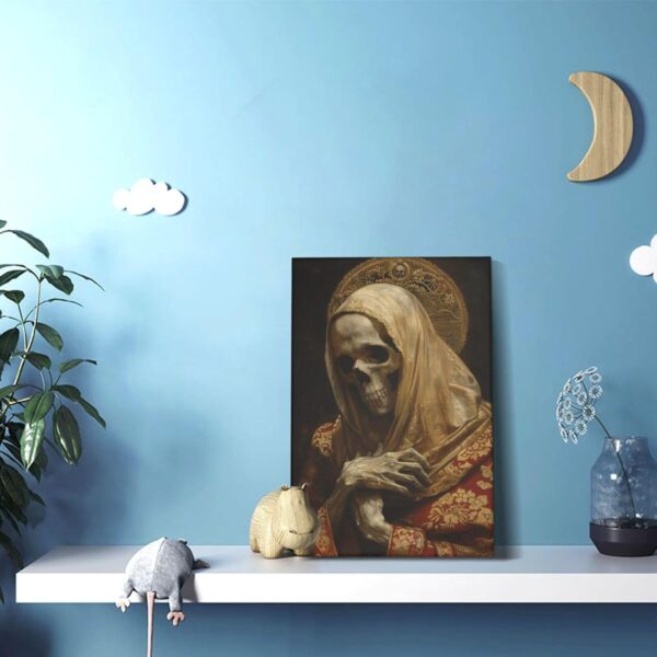 Holy Death Canvas Wall Art Poster Aesthetic Print Painting For Dorm Bedroom Living Room,12x18 Inch Framed - Image 3