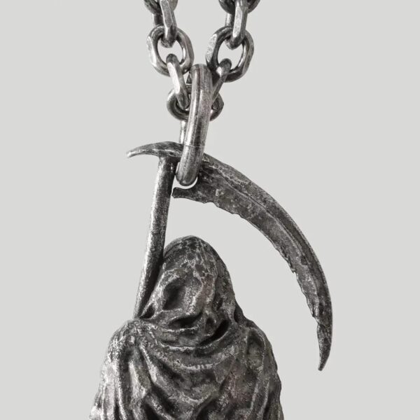 TAYASH Santa Muerte Necklace,Skull Necklace for Men,Metal Sickle Death God Pendant,Gothic Grim Reaper Scythe Skull Necklace,The Reapers Pendant Set,Punk for Boyfriend Male Jewelry Creativity Gift - Image 5