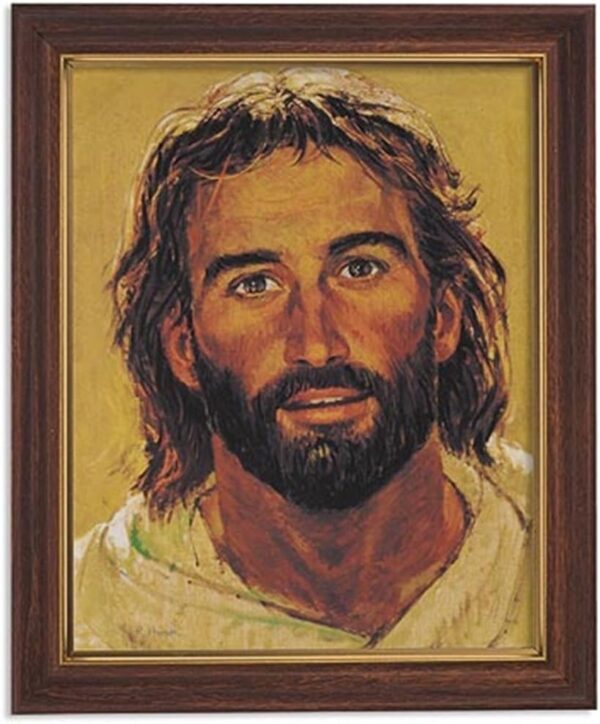 Gerffert Collection Jesus Christ Framed Portrait Print, 13 Inch (Wood Tone Finish Frame)