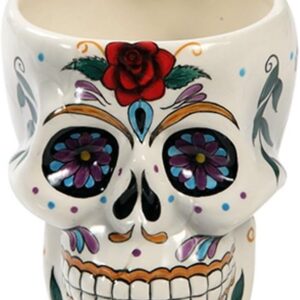 Day of the Dead Skull with Rose Ceramic Mug