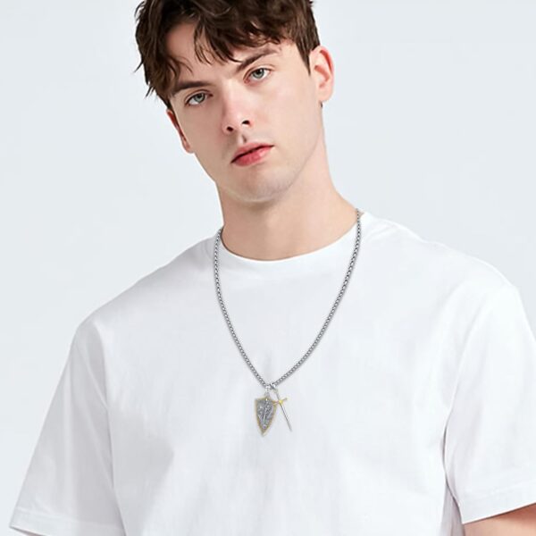 Gold Religious Necklace for Men Saint Michael/Christopher/Judas/Benedict/Joseph/Jude Pendant Religious Jewelry Gifts for Talisman Amulet - Image 6