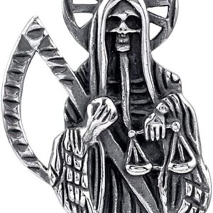 Stainless Steel Holy Saint Death Santa Muerte Grim Reaper Pendant Necklace