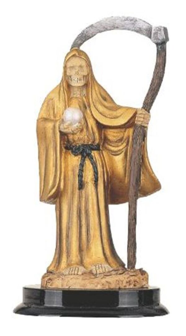 Santa Muerte Gold Figurine 5 inch