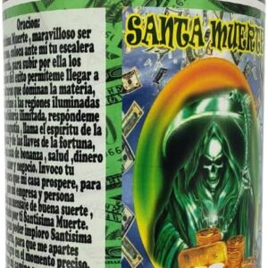 Santa Muerte Money Candle Veladora de Santa Muerte Dinero 14 Day Jumbo, Green, PC14-27SM