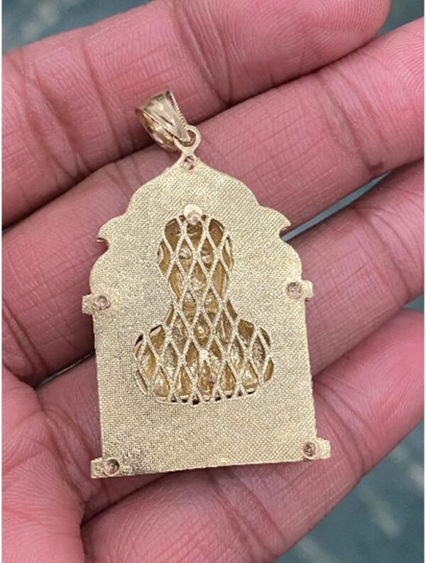 TGDJ 14K Tri Color Gold Diamond-Cut Jesus Malverde Narco Saint Sinaloa Pendant For Men And Women | 1.75 Inch - Image 7