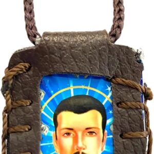 Jesus Malverde Brown Scapular Necklace Escapulario Cafe Collar