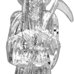 Men's Solid 925 Silver 3.5-Inch Charm Santa Muerte Pendant (Grande)