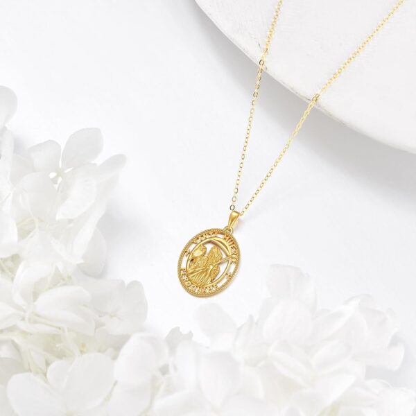 14K Solid Gold Religious Protector Pendant Necklace - Religious Jewelry Gifts for Men and Women - Image 4
