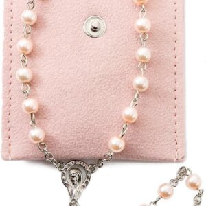 Rosary Beads Catholic for Women - Rosary Necklace Artificial Pearls, Solid Colored Simple Style Rosary Beads, Gifts for Women