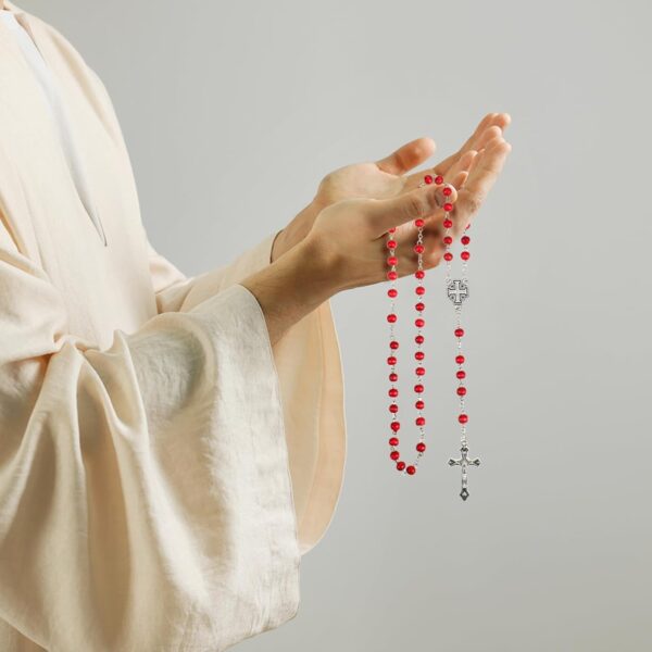 24 Pcs Rose Scented Catholic Rosaries Necklaces Wooden Beads Rosary Necklace Religious Rosary Jesus Cross Catholic Gifts Holy Rosaries in Bulk with Gift Boxes for Prayer Men Women - Image 6