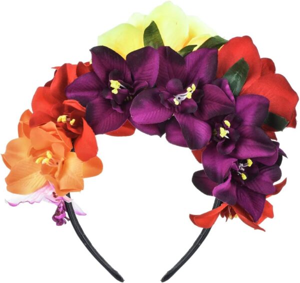 Halloween Flower Crown Headband Dia de Los Muertos Headpiece Party Costume NC27 - Image 2