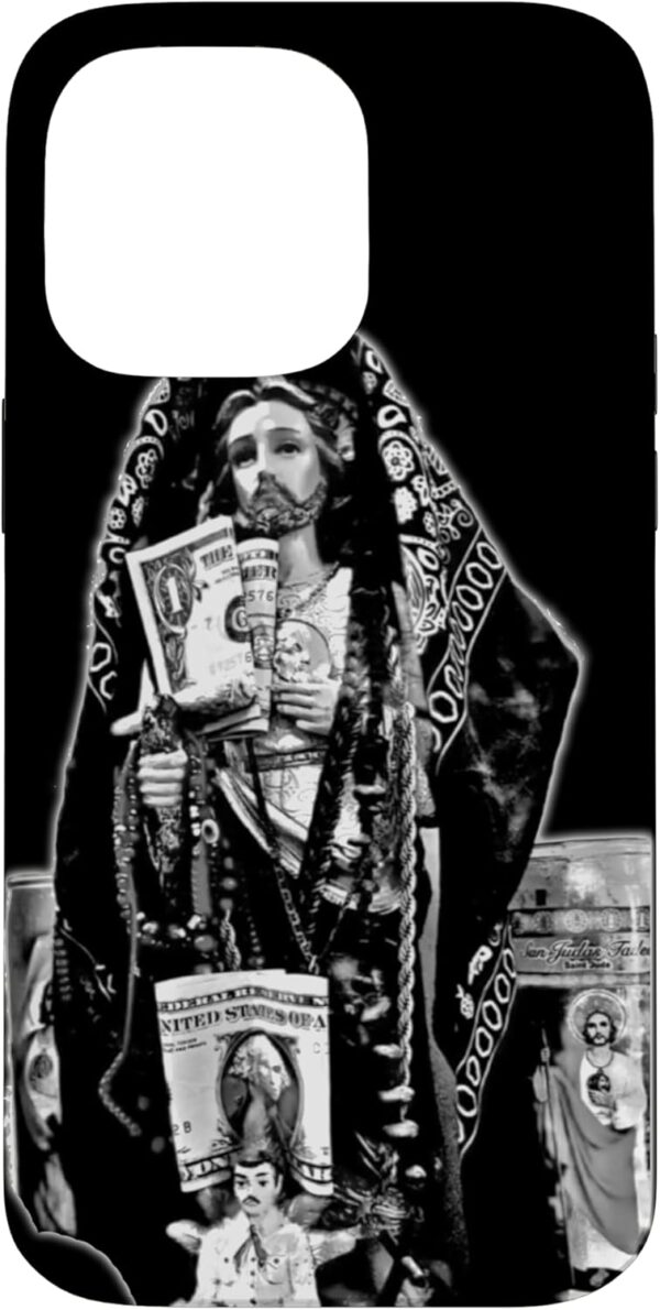 San Judas Tadeo - Jesus Malverde, Black and White Case for iPhone 14 Pro Max