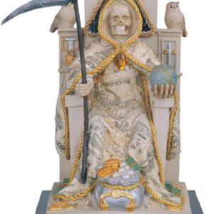 ICE ARMOR 10" H Santa Muerte with Money Robe Statue Our Lady of The Holy Death Seated Religious Figurine