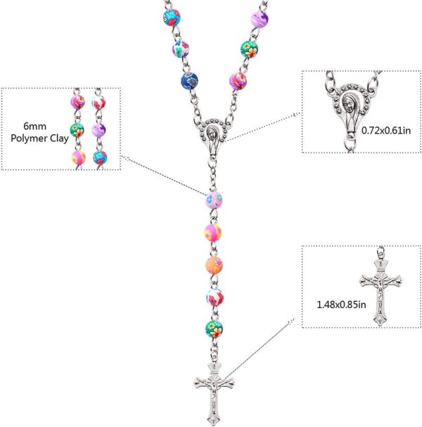7 PCS Rosary Beads Catholic for Woman - Confirmation Gifts, 7 Day Rosary, Various Styles of Rosary Necklace Set, Cross Rosary Necklace for Women - Image 7