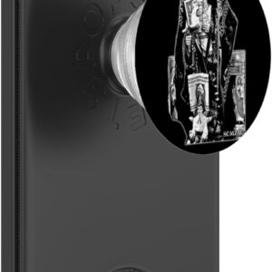 San Judas Tadeo - Jesus Malverde, Black and White PopSockets PopWallet for MagSafe