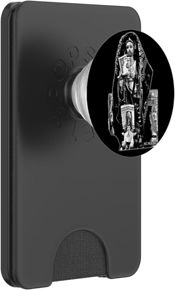 San Judas Tadeo - Jesus Malverde, Black and White PopSockets PopWallet for MagSafe