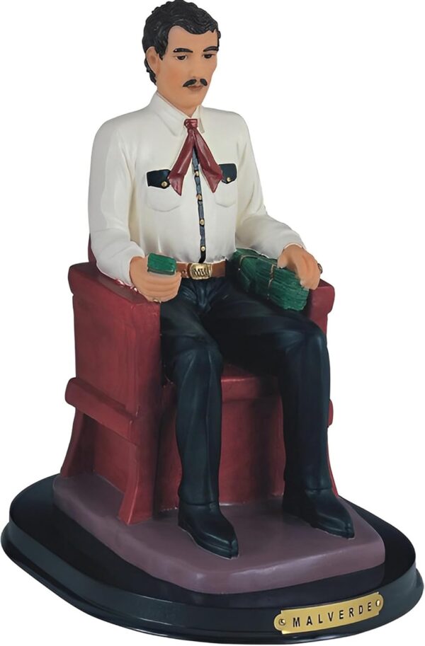 ICE ARMOR 10.5" H Jesus Malverde Statue Angel of The Poor Sinaloa Religious Figurine