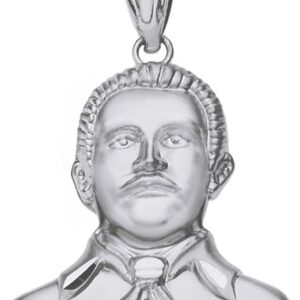 .925 Sterling Silver Jesus Malverde Portrait Pendant - Choose Pendant Only or Necklace with 16”-22” Chain