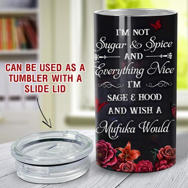 Sugar Skull Tumbler, Sugar Skull 4-in-1 Tumblers Stainless Steel Insulated Slim Can Cooler, Fits All 12oz Can Beer Bottle, Gifts for Women Christmas Birthday - Image 4