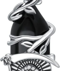 PELOVNY Santa Muerte Necklace 925 Sterling Silver Grim Reaper Crystal Pendant Day of the Dead Jewelry Gifts for Halloween Fathers Day Birthday Christmas Men Women