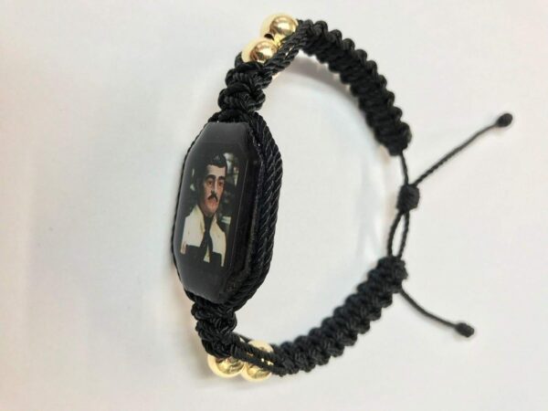 Santuario Jewelry Pulsera de Jesus Malverde BK doble tejida gold plated bead bracelet hecha a mano - Image 4