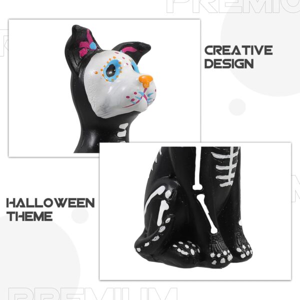 TOYANDONA Day of The Dead Dog Figurine, Halloween Dog Statue Sugar Skulls Animal Statue Resin Crafts Skeleton Sculpture for Halloween Home Desk Decorations A - Image 9