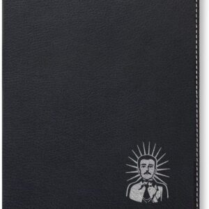 Small 7" X 9" Portfolio Notepad, Malverde, Personalized Engraving Included (Black with Silver)