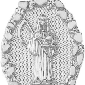 Fine Sterling Silver Santa Muerte Nugget Pendant