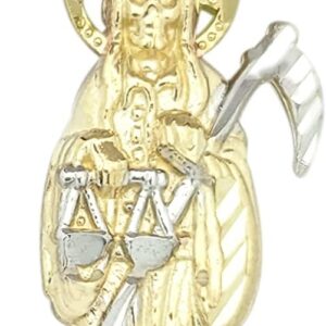 10k Yellow Gold Santa Muerte Pendant Charm