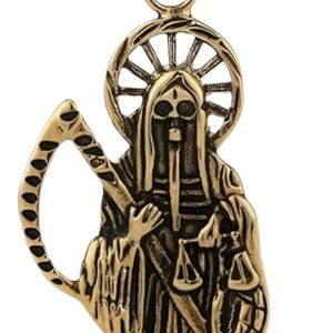Mai & Claire 925 Sterling Silver Santa Muerte Necklace For Women And Men - 14K Gold Filled La Santa Muerte Pendant Holy Saint Death Santa Muerte Skull Delicate Hip Hop Jewelry Religious Amulet Gifts